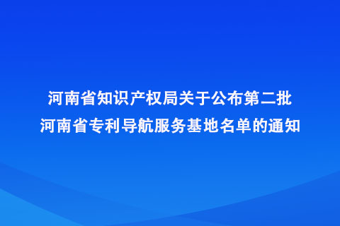 第二批河南省专利导航服务基地名单
